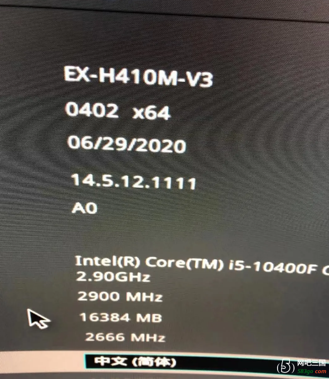 华硕ex-h410m-v3主板启动Windows7会蓝屏，代码0×000000A5