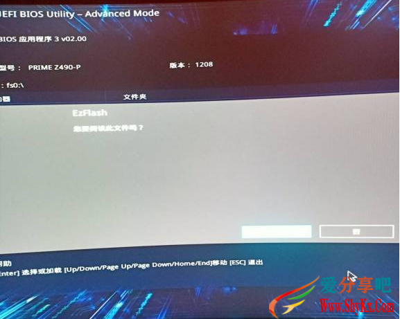 华硕Z490主板刷BIOS文件升级不了